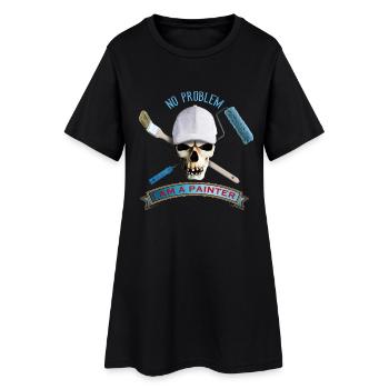 painter_skull_brush_092016_a - Frauen T-Shirt-Kleid - Schwarz - Vorne