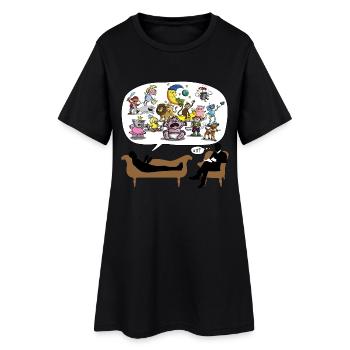 therapeut_psychologe_10201602 - Frauen T-Shirt-Kleid - Schwarz - Vorne