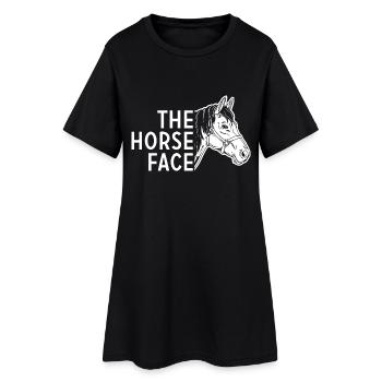 The Horse Face - Frauen T-Shirt-Kleid - Schwarz - Vorne