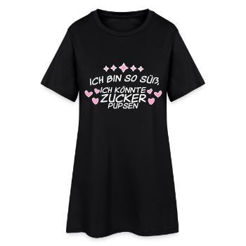 ich bin so süß, ich könnt zucker pupsen - Frauen T-Shirt-Kleid - Schwarz - Vorne