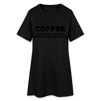 Coffee because bad mornings.... - Robe T-shirt Femme - noir - Devant