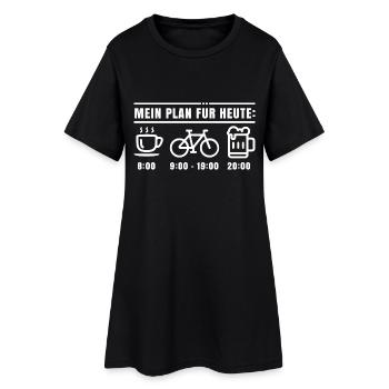 Mein Plan für Heute Bike - Frauen T-Shirt-Kleid - Schwarz - Vorne