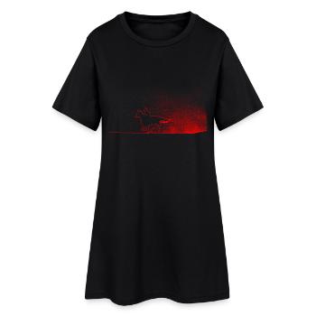 Reiter - Frauen T-Shirt-Kleid - Schwarz - Vorne