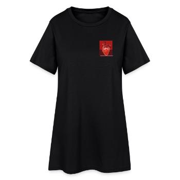 Herz Erdbeer Fusion - Frauen T-Shirt-Kleid - Schwarz - Vorne