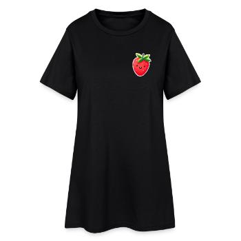 fraise mignonne souriante - Robe T-shirt Femme - noir - Devant