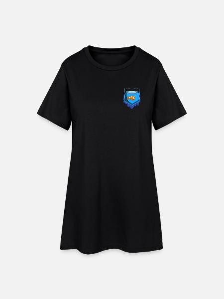 Pocket Fish - Frauen T-Shirt-Kleid - Schwarz