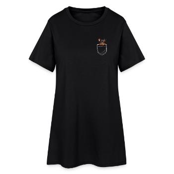 Hund Dobermann - Frauen T-Shirt-Kleid - Schwarz - Vorne