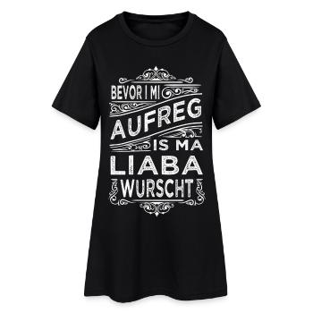 BEVOR I MI AUFREG... - Frauen T-Shirt-Kleid - Schwarz - Vorne