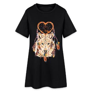 Wolf Dream Catcher Heart Falcon - Robe T-shirt Femme - noir - Devant