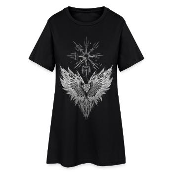 Corbeau Odin Vegvisir Valknut - Robe T-shirt Femme - noir - Devant