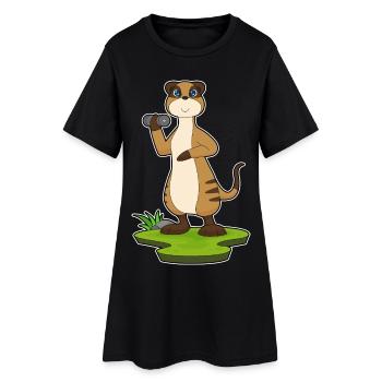 Culturiste avec haltères Suricate - Robe T-shirt Femme - noir - Devant