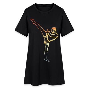 Vintage Kickboxer Sketch - Women’s T-Shirt Dress - black - Front