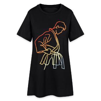 Garçons Karaté Croquis Vintage Look - Robe T-shirt Femme - noir - Devant