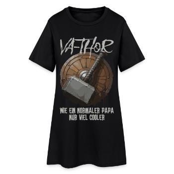 Viking Schild mit Hammer Design Va-Thor Vatertag - Frauen T-Shirt-Kleid - Schwarz - Vorne
