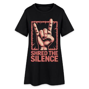 Shred the Silence – Rock Hand Heavy Metal Sign - Women’s T-Shirt Dress - black - Front