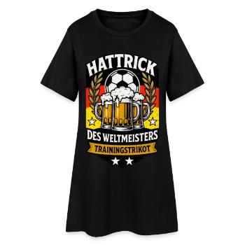 Fußball Bierkrug Design - Frauen T-Shirt-Kleid - Schwarz - Vorne