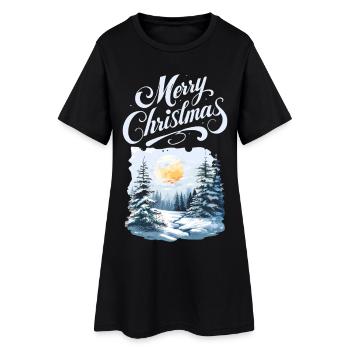 Joyeux Noël Forêt Paysage - Robe T-shirt Femme - noir - Devant