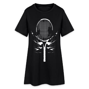 Tennis Racket Sketch - Women’s T-Shirt Dress - black - Front