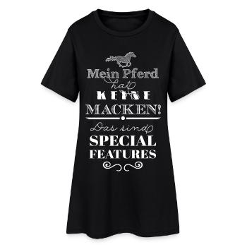 Mein Pferd hat Special Features - Frauen T-Shirt-Kleid - Schwarz - Vorne