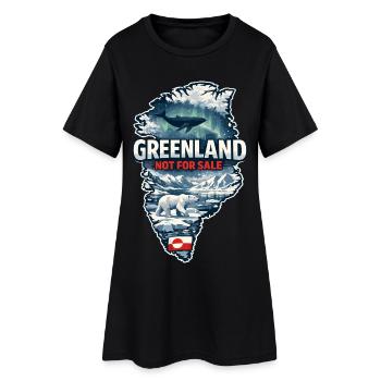 Groenland Danemark États-Unis Animaux polaires Baleine Ours Drôle - Robe T-shirt Femme - noir - Devant