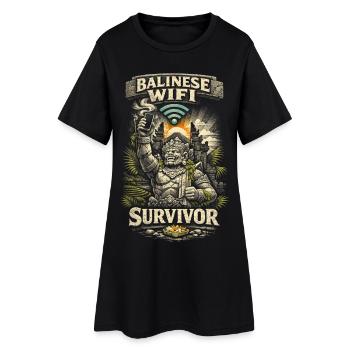 Survivant du Wifi balinais Travel Bali Travel - Robe T-shirt Femme - noir - Devant