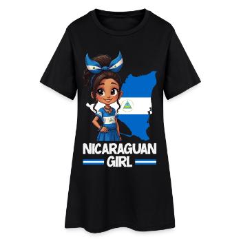 Fierté et Foyer du drapeau du Nicaragua - Robe T-shirt Femme - noir - Devant