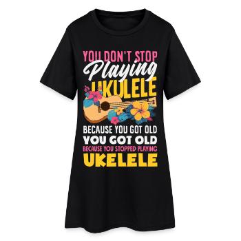Épouse Maman Légende du ukulélé Drôle Fête des Mères - Robe T-shirt Femme - noir - Devant