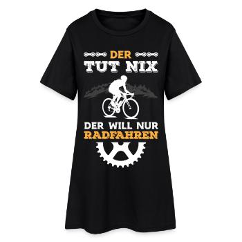 Der Tut Nix Der Will Nur Radfahren Lustig Fahrrad - Frauen T-Shirt-Kleid - Schwarz - Vorne