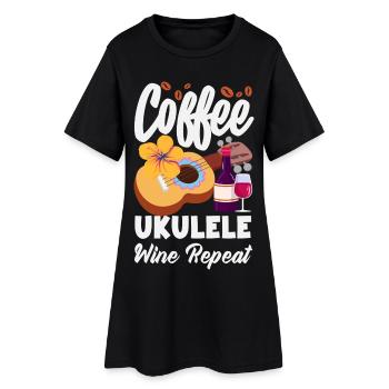 Designs et expressions amusantes de ukulélé - Robe T-shirt Femme - noir - Devant