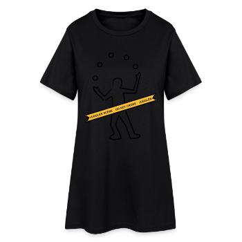 Jongleur - Frauen T-Shirt-Kleid - Schwarz - Vorne
