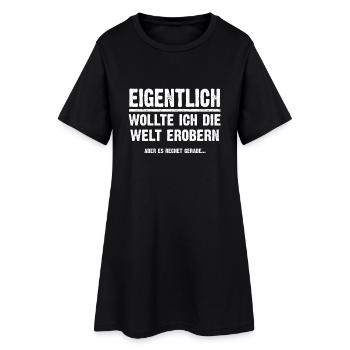Lustige Sprüche, Geschenk zB Geburtstag, Nerd - Frauen T-Shirt-Kleid - Schwarz - Vorne