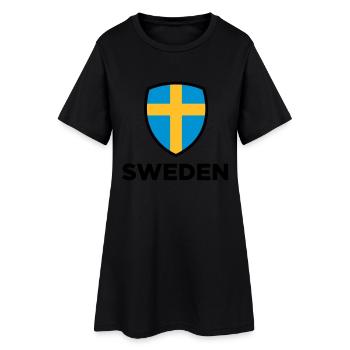 Drapeau national de la Suède - Robe T-shirt Femme - noir - Devant