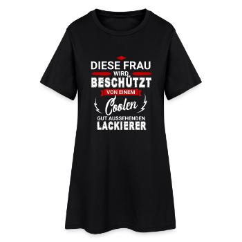 LACKIERER - Frauen T-Shirt-Kleid - Schwarz - Vorne