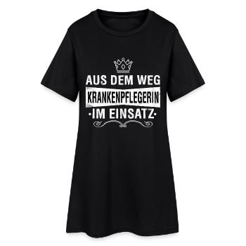 KRANKENPFLEGERIN - Frauen T-Shirt-Kleid - Schwarz - Vorne