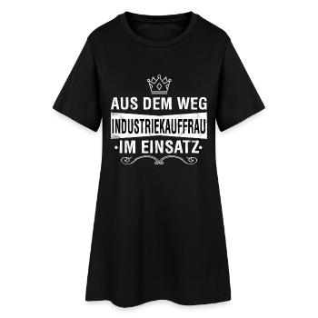 INDUSTRIEKAUFFRAU - Frauen T-Shirt-Kleid - Schwarz - Vorne