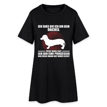 DACKEL - Frauen T-Shirt-Kleid - Schwarz - Vorne