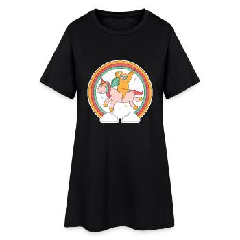 Chemise de licorne fun, cadeau animaux paresseux - Robe T-shirt Femme - noir - Devant
