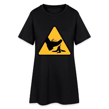 Risque de glisser avec une banane - Robe T-shirt Femme - noir - Devant
