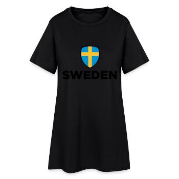 Drapeau national de la Suède - Robe T-shirt Femme - noir - Devant