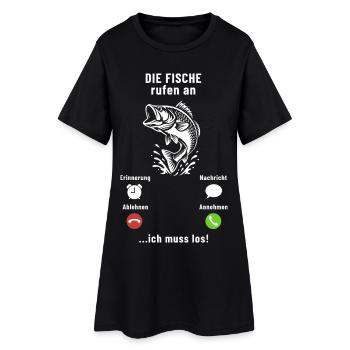 Les poissons appellent - je dois y aller - Angler Spruch - Robe T-shirt Femme - noir - Devant