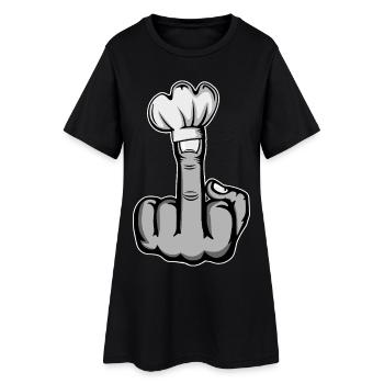 Doigt du milieu Stinky Finger chapeau de chef Design - Robe T-shirt Femme - noir - Devant