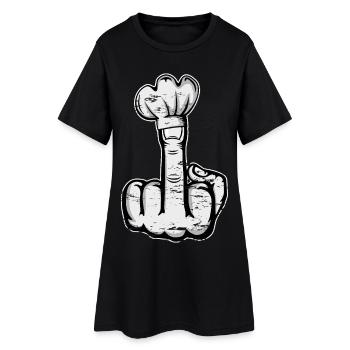 Doigt du milieu Stinky Finger chapeau de chef Design - Robe T-shirt Femme - noir - Devant