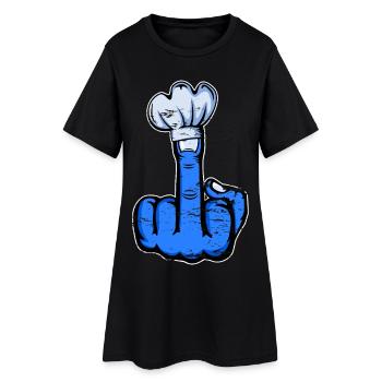 Doigt du milieu Stinky Finger chapeau de chef design bleu - Robe T-shirt Femme - noir - Devant