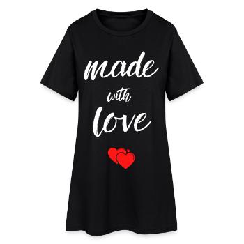 Made with Love Hearts - Women’s T-Shirt Dress - black - Front