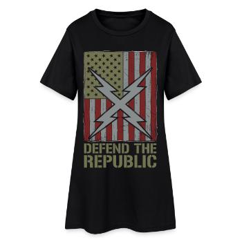 Defend The Republic USA Flagge - Frauen T-Shirt-Kleid - Schwarz - Vorne