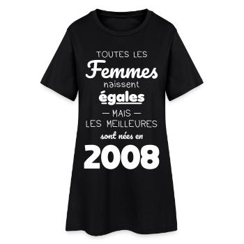 18 ans - Les meilleures sont nées en 2008 - Robe T-shirt Femme - noir - Devant