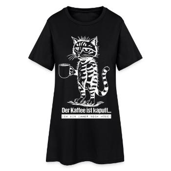 Le café est cassé... - Robe T-shirt Femme - noir - Devant