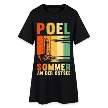 ÉTÉ POEL À LA MER BALTIQUE Rétro Drôle - Robe T-shirt Femme - noir - Devant