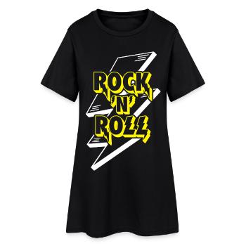 Rock 'n' Roll Lightning Bolt 3D-Logo - Frauen T-Shirt-Kleid - Schwarz - Vorne