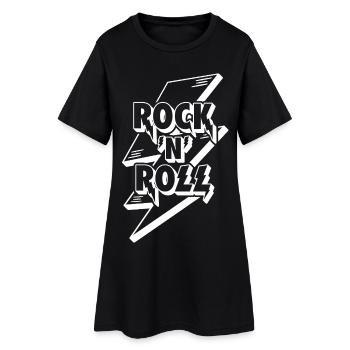 Rock 'n' Roll Lightning Bolt 3D-Logo - Frauen T-Shirt-Kleid - Schwarz - Vorne
